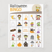 Schattig Monster en pompoen Halloween BINGO Board! (Voorkant)