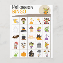 Schattig Monster en pompoen Halloween BINGO Board!