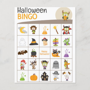 Schattig Monster en pompoen Halloween BINGO Board!