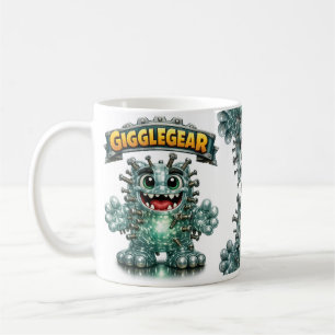Schattig monster genaamd "Giggle Gear" Koffiemok