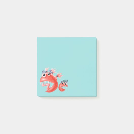 Schattig Monster Grappige Gekke Kinderen Post-it® Notes (Voorkant)