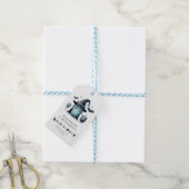 Schattig Monster Herfst Halloween Blauwe Gecombine Cadeaulabel (Met Touw)