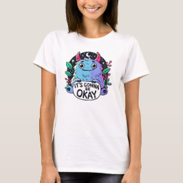 Schattig monster Het komt goed Motiverende kunst. T-shirt