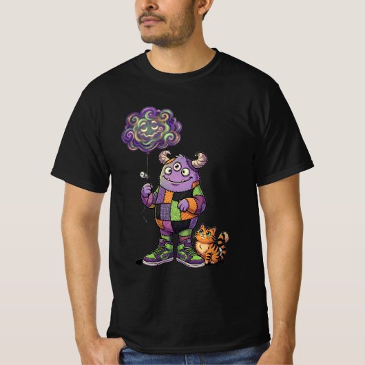 Schattig Monster & Kat T-shirt (Voorkant)