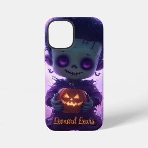 Schattig Monster met Jack O Lantern Halloween iPhone 12 Mini Hoesje