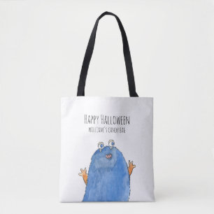 Schattig Monster Snoep Monogram Custom Halloween T Tote Bag