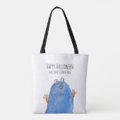 Schattig Monster Snoep Monogram Custom Halloween T Tote Bag (Achterkant)