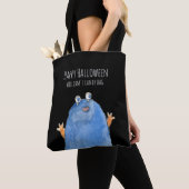 Schattig Monster Snoep Monogram Custom Halloween T Tote Bag (Dichtbij)