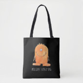 Schattig Monster Snoep Monogram Custom Halloween Tote Bag (Voorkant)