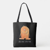 Schattig Monster Snoep Monogram Custom Halloween Tote Bag (Achterkant)