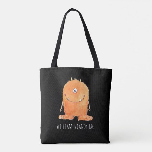 Schattig Monster Snoep Monogram Custom Halloween Tote Bag (Achterkant)