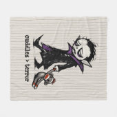 Schattig Monster Vampier Sock Monkey Speelgoed Gra Fleece Deken (Voorkant (Horizontaal))