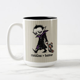 Schattig monster vampier sok aap speelgoed grappig tweekleurige koffiemok