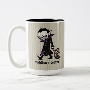 Schattig monster vampier sok aap speelgoed grappig tweekleurige koffiemok