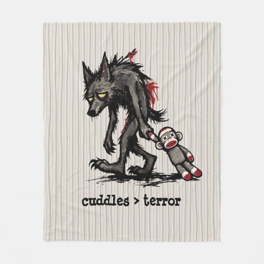 Schattig Monster Weerwolf Sock Aap Speelgoed Grapp Fleece Deken (Voorkant)