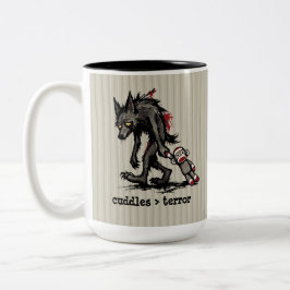 Schattig Monster Weerwolf Sock Aap Speelgoed Grapp Tweekleurige Koffiemok