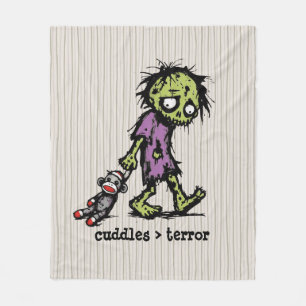 Schattig Monster Zombie Sock Monkey Speelgoed Grap Fleece Deken