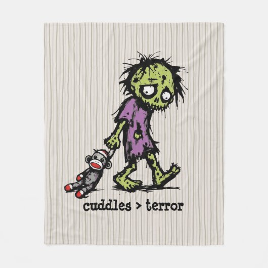 Schattig Monster Zombie Sock Monkey Speelgoed Grap Fleece Deken (Voorkant)