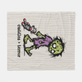 Schattig Monster Zombie Sock Monkey Speelgoed Grap Fleece Deken (Voorkant (Horizontaal))