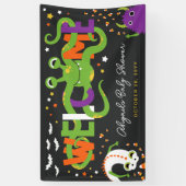Schattig Monsters Halloween Baby shower Welkom Spandoek (Verticaal)