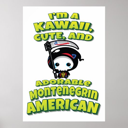 Schattig Montenegrin American Grim Reaper Poster (Voorkant)