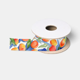 Schattig Mooie Zomerfruit Abrikoos Perzik Waterver Satijnen Lint