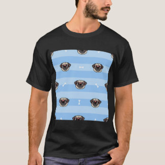 Schattig mopshondengezicht met zonnebril Cartoon n T-shirt