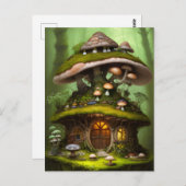 Schattig Mossy Mushroom Fairy House Briefkaart (Voorkant / Achterkant)