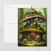 Schattig Mossy Mushroom Fairy House Briefkaart (Voorkant / Achterkant)
