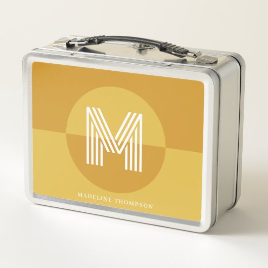 Schattig mosterdgeel geometrisch modern monogram (Achterkant)