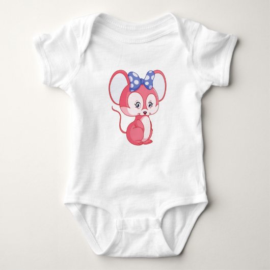 Schattig Muis: Baby T-shirt met strik ontwerp (Voorkant)