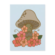 Schattig Mushroom Art Briefkaart