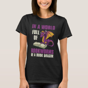 Schattig mythisch wezen boekenwurm boek draak leze t-shirt