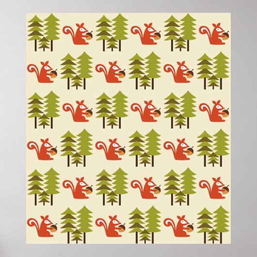 schattig naadloos ontwerp van het bospatroon.  ill poster (Voorkant)