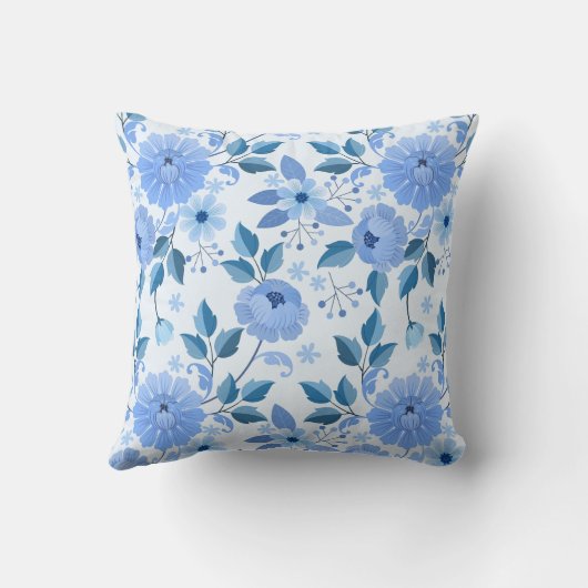 Schattig Naadloos patroon met bloemen en bladeren  Kussen (Achterkant)