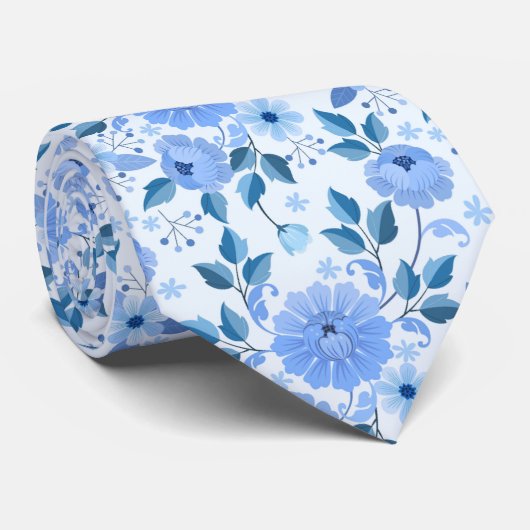 Schattig Naadloos patroon met bloemen en bladeren  Stropdas (Opgerold)