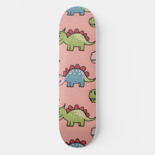 Schattig naadloos patroon van dinosauriërs persoonlijk skateboard