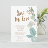 Schattig naaiend geborduurd Vrijgezellenfeest Kaart (Staand voorkant)