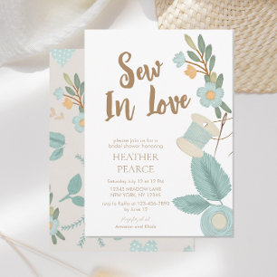 Schattig naaiend geborduurd Vrijgezellenfeest Kaart