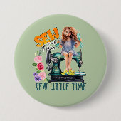 schattig naaiwerk ronde button 7,6 cm (Voorkant)