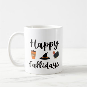 Schattig najaar Happy Fallidays Thanksgiving Hall Koffiemok