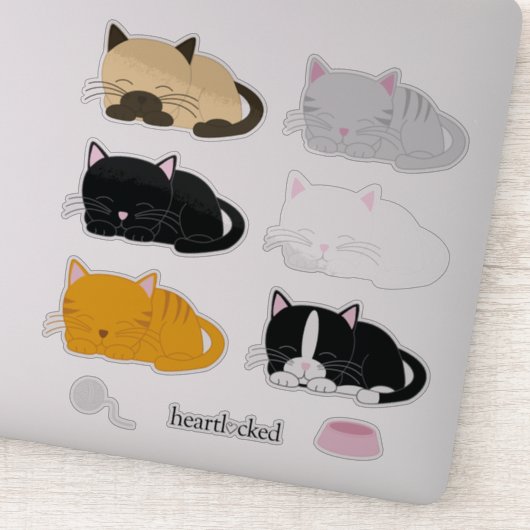 Schattig Napping Kittens Collectie Sticker (Detail)