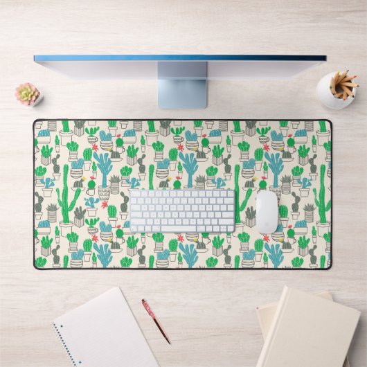 Schattig natuurlijk bloemencactussen patroon 2 bureaumat (Kantoor 1)