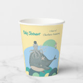 Schattig Nautical Whale Squid Yellow Baby shower Papieren Bekers (Achterkant)