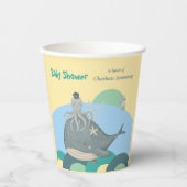 Schattig Nautical Whale Squid Yellow Baby shower Papieren Bekers (Voorkant)