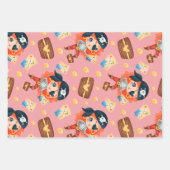 Schattig nautisch meisje piraat inpakpapier vel (Voorkant)