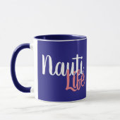 schattig, nautisch NAUTI LIFE manuscript met anker Mok (Links)
