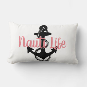 schattig nautisch NAUTI LIFE met anker   Kussen