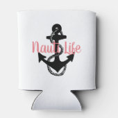 schattig, nautisch NAUTI LIFE-script + anker | Blikjeskoeler (Achterkant)