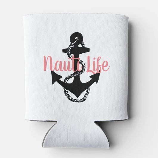 schattig, nautisch NAUTI LIFE-script + anker | Blikjeskoeler (Achterkant)